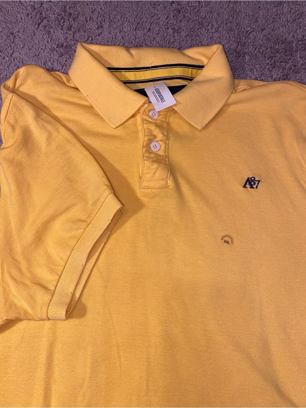 NWT Vintage Aeropostale A87 Mens Size XXL 2XL Polo Summer Beach Yellow Shirt